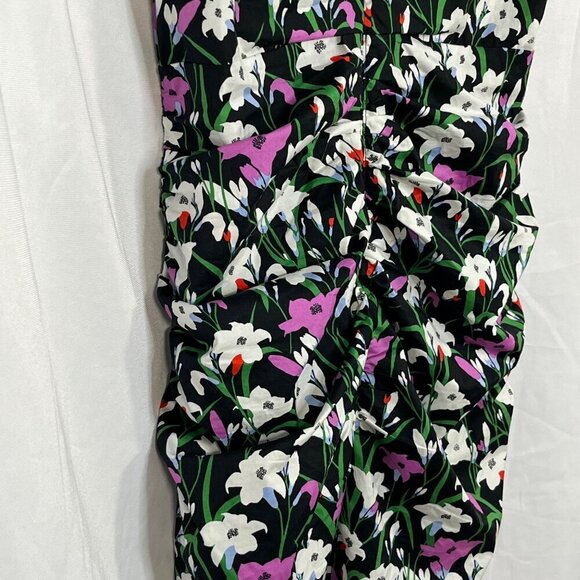 Veronica Beard Janis Ruched Floral Print Mini Dress Puff‎ Sleeves Size 8 - Picture 11 of 15